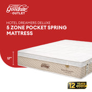 Goodnite Hotel Dreamers Deluxe 5 Zone Pocket Spring Mattress (12Inch) with Single/ Super Single/ Queen/ King