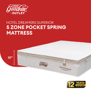 Goodnite Hotel Dreamers Superior 5 Zone Pocket Spring Mattress (10Inch) with Single/ Super Single/ Queen/ King