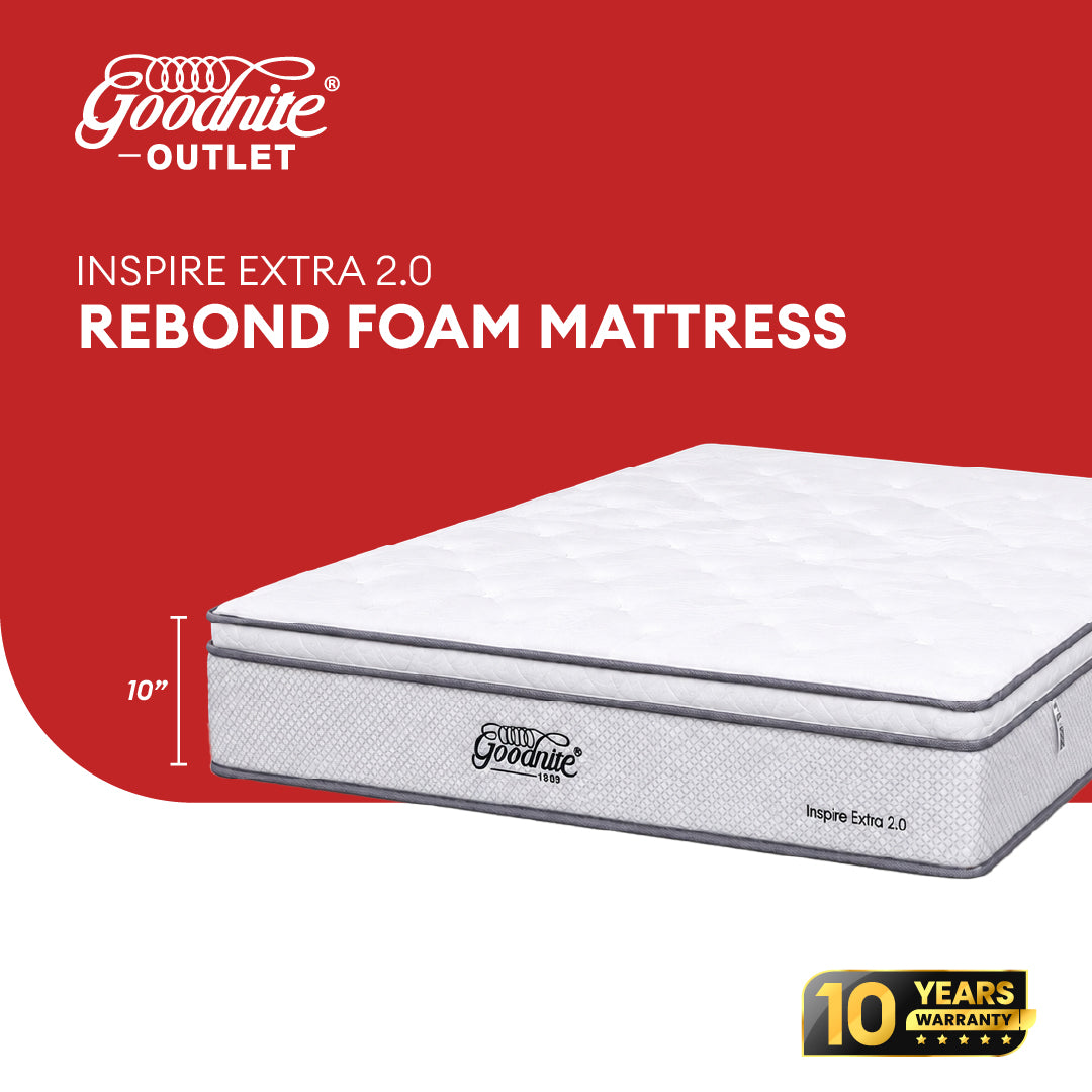 Goodnite Inspire Extra 2.0 5 Zone Pocket Spring Mattress (10Inch) with Single/ Super Single/ Queen/ King