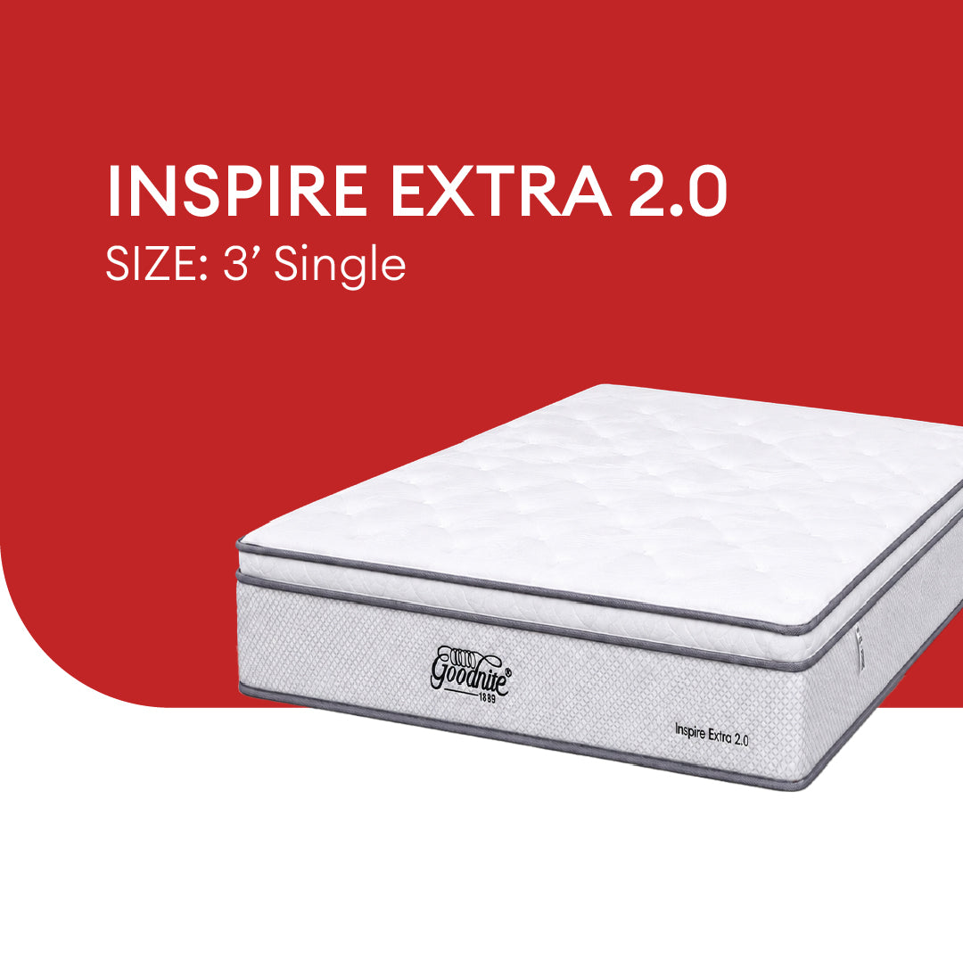 Goodnite Inspire Extra 2.0 5 Zone Pocket Spring Mattress (10Inch) with Single/ Super Single/ Queen/ King