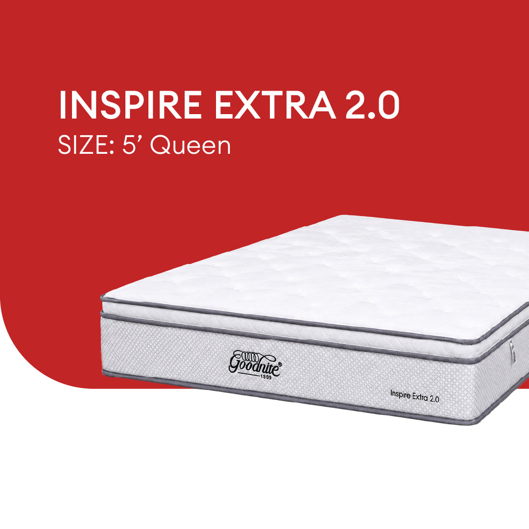 Goodnite Inspire Extra 2.0 5 Zone Pocket Spring Mattress (10Inch) with Single/ Super Single/ Queen/ King