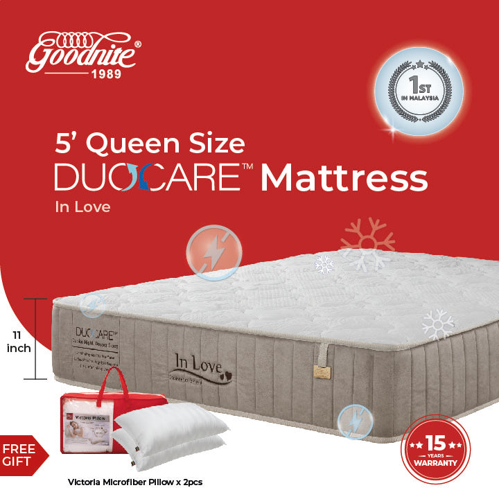 Goodnite In Love 5 Zone Pocket Spring Mattress (11 Inch) with Single/ Super Single/ Queen/ King