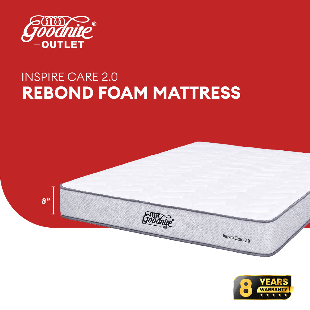 Goodnite Inspire Care 2.0 Rebond Foam Mattress (8 Inch) with Single/ Super Single/ Queen/ King