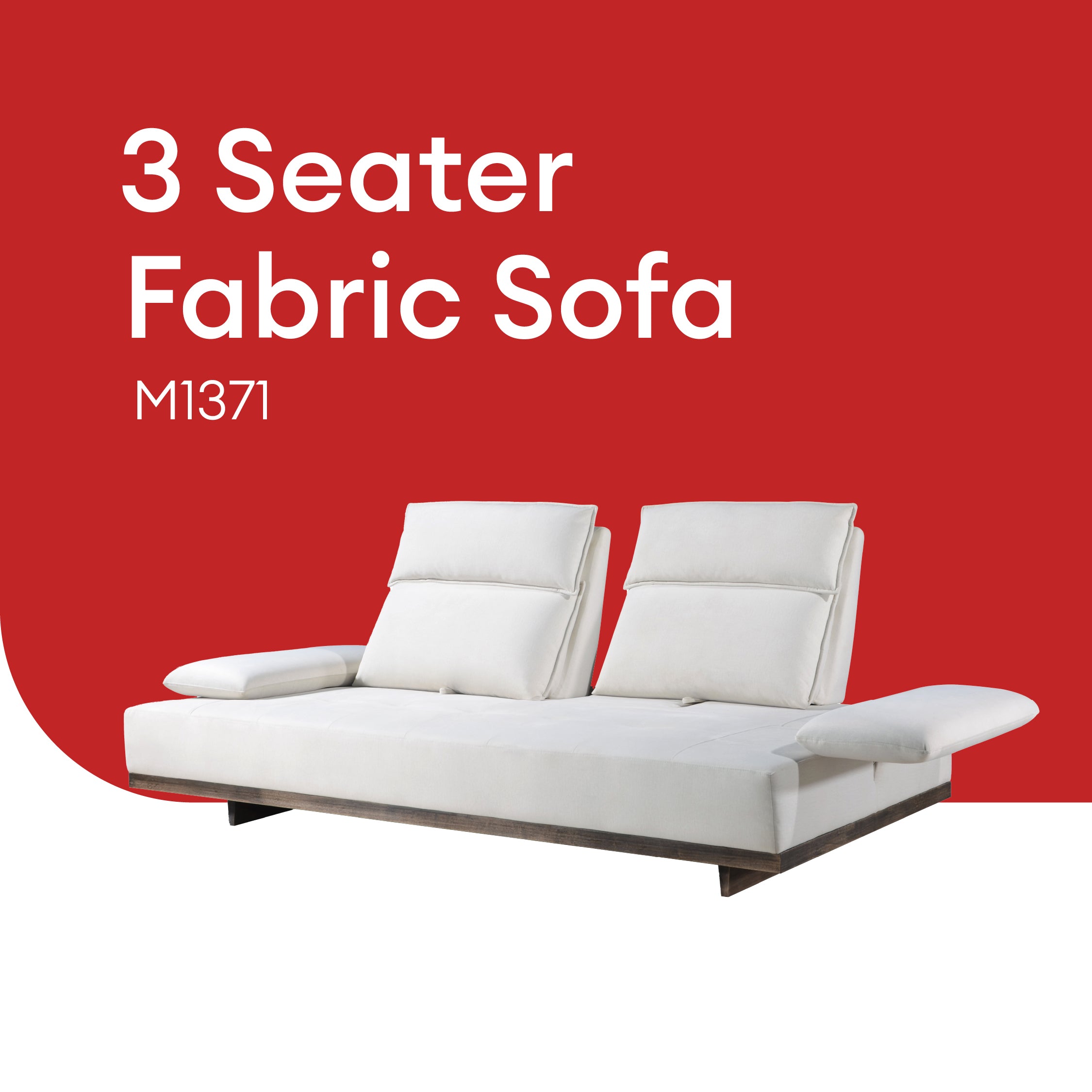 Goodnite Fabric Sofa (M1371), 3 Seater/ 5 Years Warranty