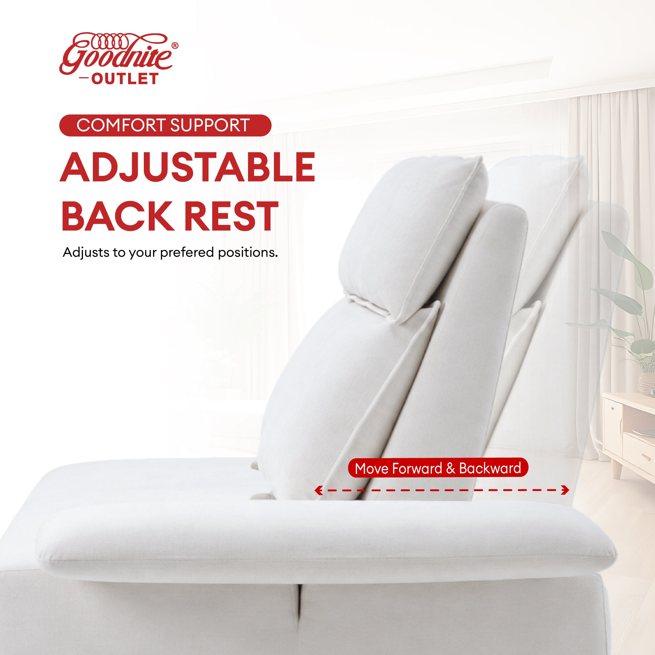 Goodnite Fabric Sofa (M1371), 3 Seater/ 5 Years Warranty