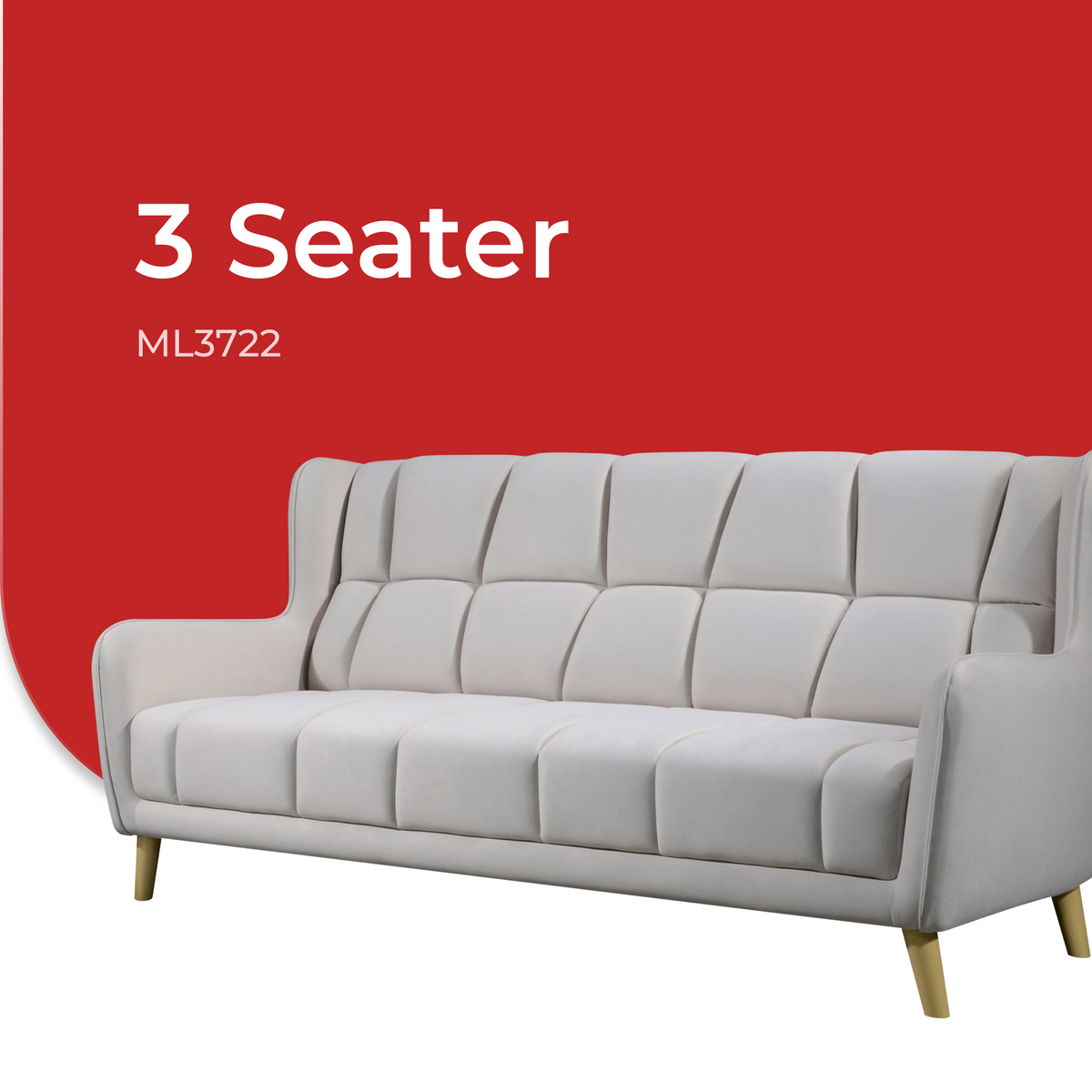 Goodnite Fabric Sofa (ML3722), 1 Seater/ 2 Seater/ 3 Seater/ 1+3 Seater/ 2+3 Seater, 5 Years Warranty