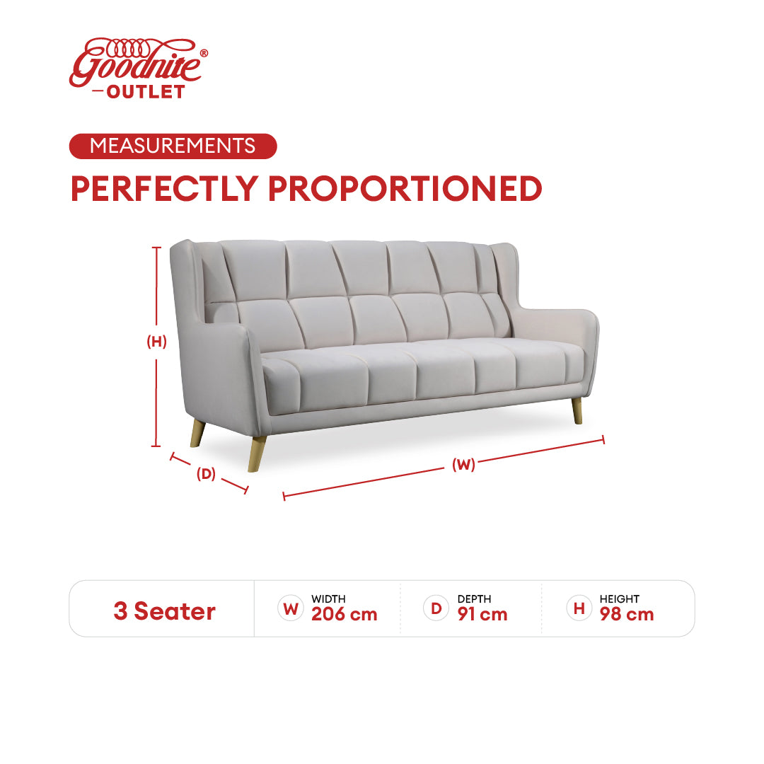(Super Combo) Goodnite 3 Seater Sofa (ML3722) + TV Cabinet + Coffee Table (SATV63027+SACT63028)
