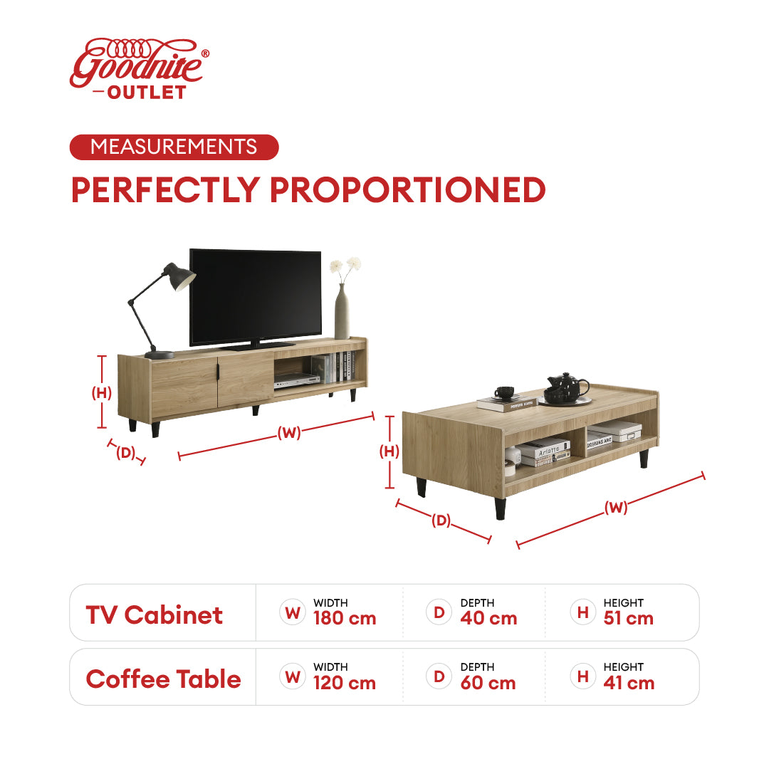 (Super Combo) Goodnite 3 Seater Sofa (ML3722) + TV Cabinet + Coffee Table (SATV63027+SACT63028)