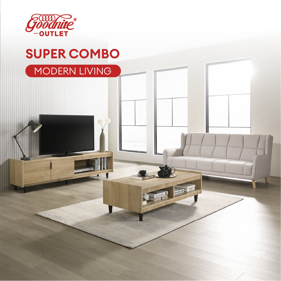 (Super Combo) Goodnite 3 Seater Sofa (ML3722) + TV Cabinet + Coffee Table (SATV63027+SACT63028)