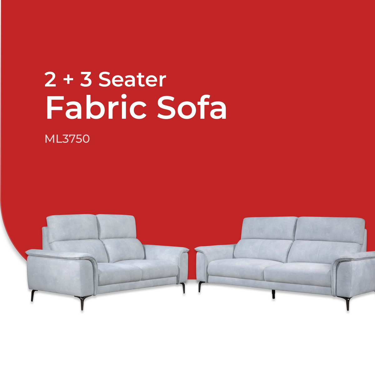 Goodnite Fabric Sofa (ML3750), 1 Seater/ 2 Seater/ 3 Seater & 2+3 Seater, 2.5 Years Warranty