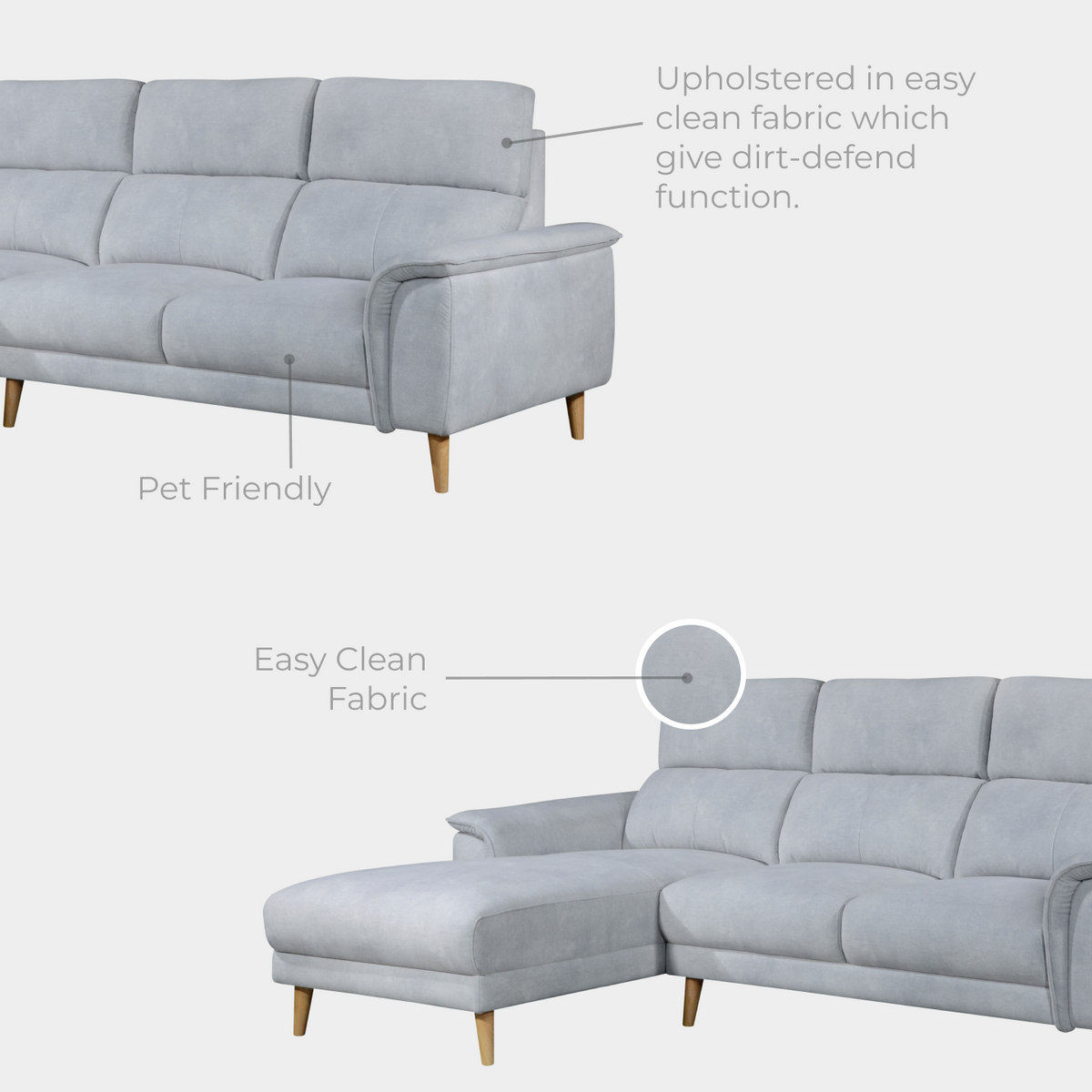 (Super Combo) Goodnite Fabric L-Shape Sofa (ML3750) + TV Cabinet + Coffee Table (SATV63027+SACT63028)