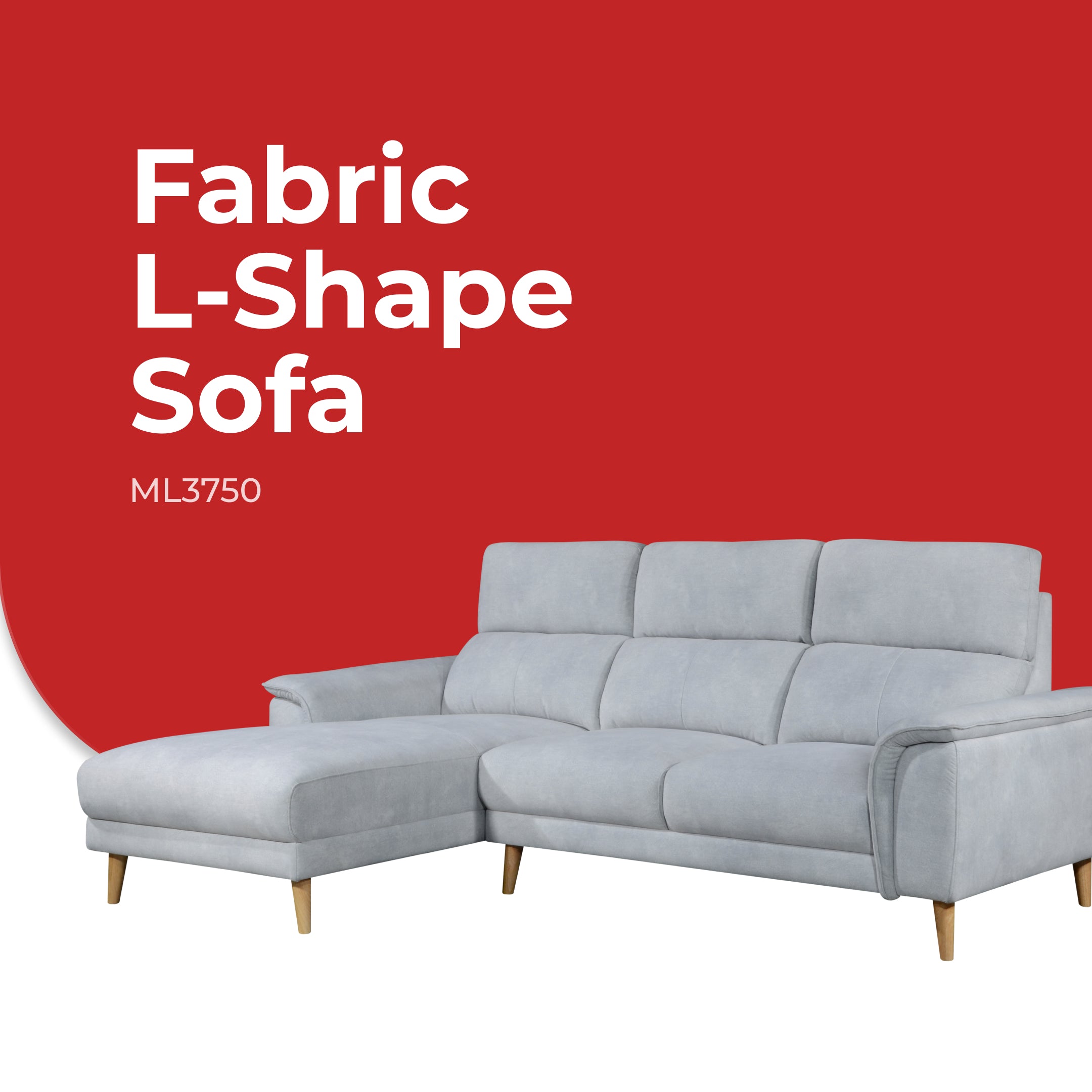 Goodnite Fabric L-Shape Sofa (ML3750), 5 Years Warranty