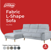 Goodnite Fabric L-Shape Sofa (ML3750), 5 Years Warranty