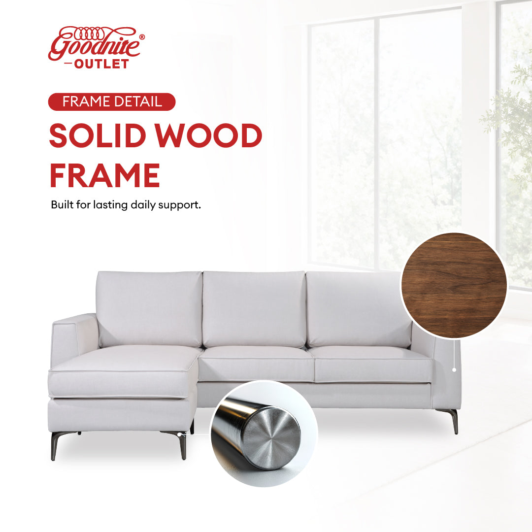 (Super Combo) Goodnite Easy Clean Fabric L-Shape Sofa + Tech Stone Coffee Table (ML3782+CT103)
