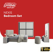 Goodnite Queen/ King Bedroom Set, Bedframe + Wardrobe + Dresser + Side Table (Nexis)