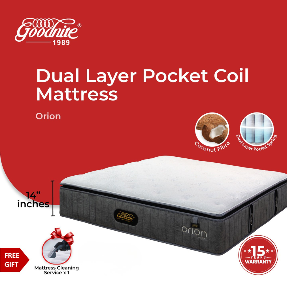 Goodnite Orion Dual Layer Pocket Spring Mattress (14 Inch) with with Single/ Super Single/ Queen/ King