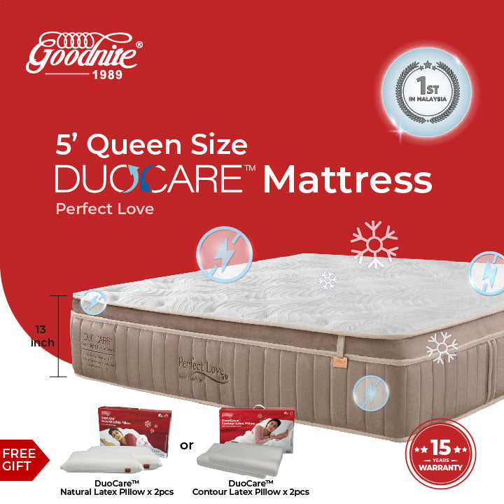 Goodnite Perfect Love Dual Layer Pocket Spring Mattress (13 Inch) with Single/ Super Single/ Queen/ King