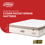 Goodnite Prime Relaxation Mattress 5 Zone Pocket Spring Mattress (13 Inch) with Single/ Super Single/ Queen/ King