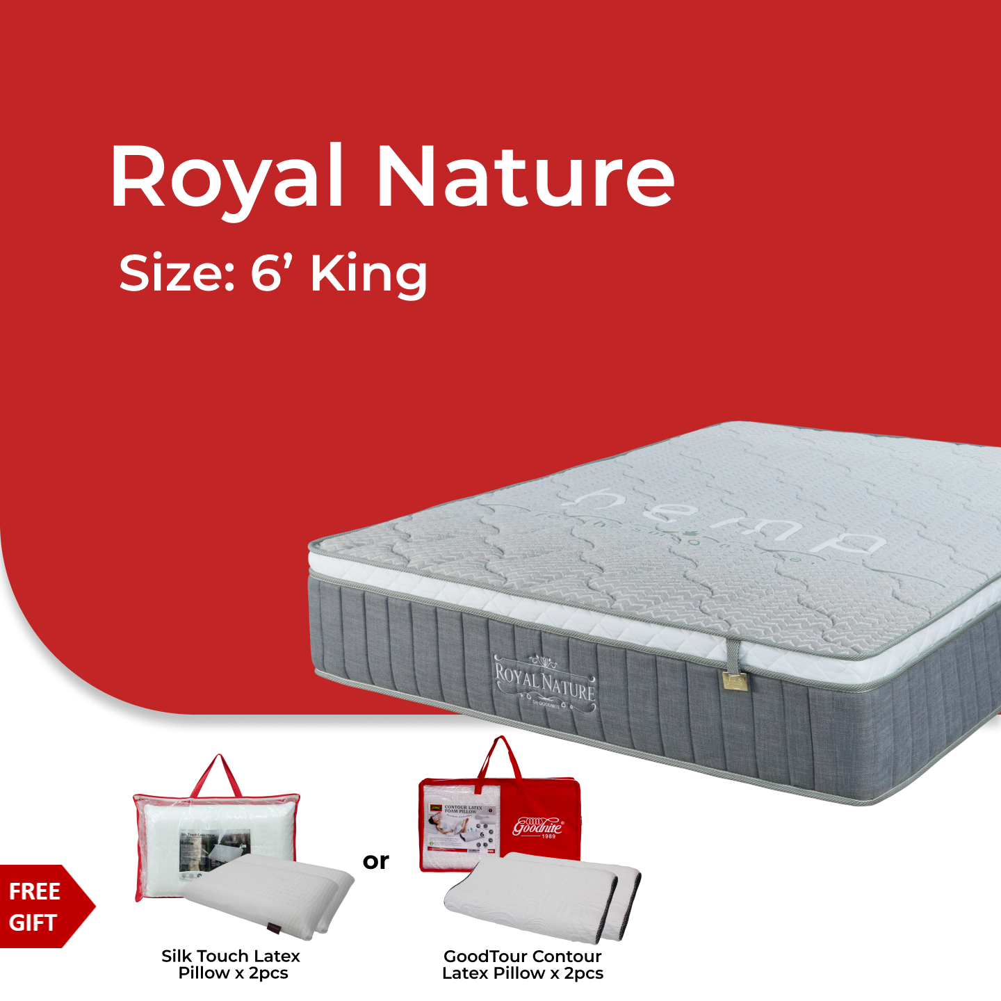 Goodnite Royal Nature 7 Zone Pocket Spring Mattress (12.5 Inch) with Single/ Queen/ King