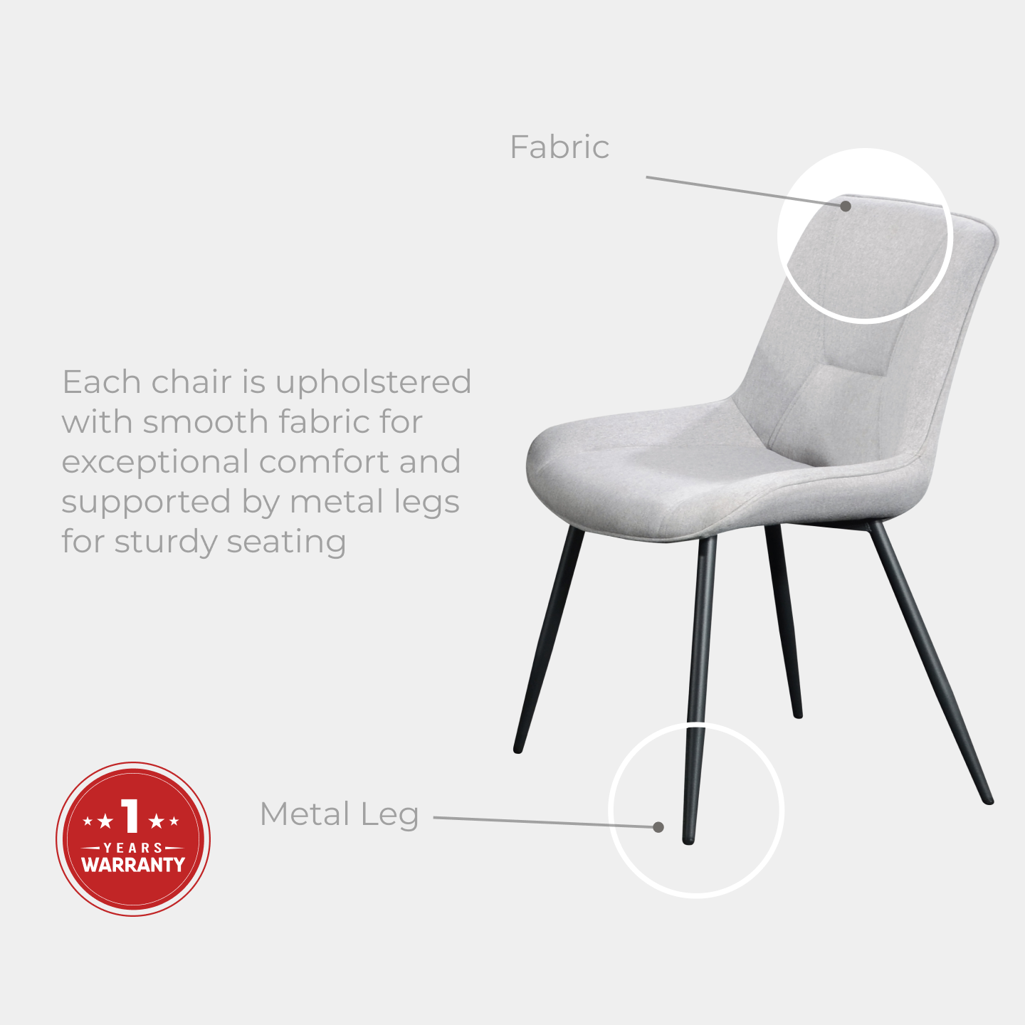 Goodnite (1+6) Marble Dining Set (W 1800mm) / (1+8) Marble Dining Set (W 2100mm), Marble Top Table, Metal Leg, Fabric Chair