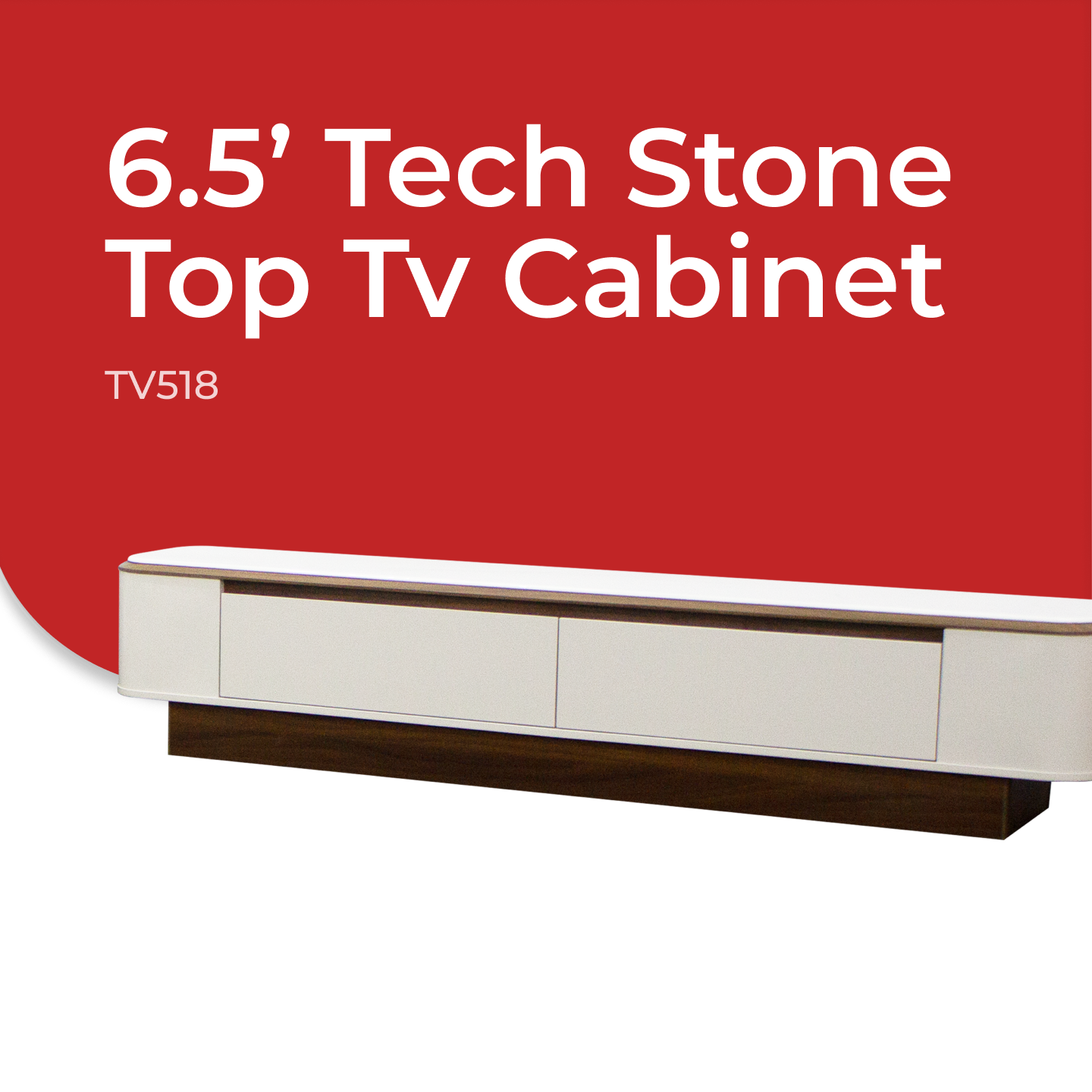 Goodnite Living Set, 6.5FT Tech Stone Top TV Cabinet + Coffee Table