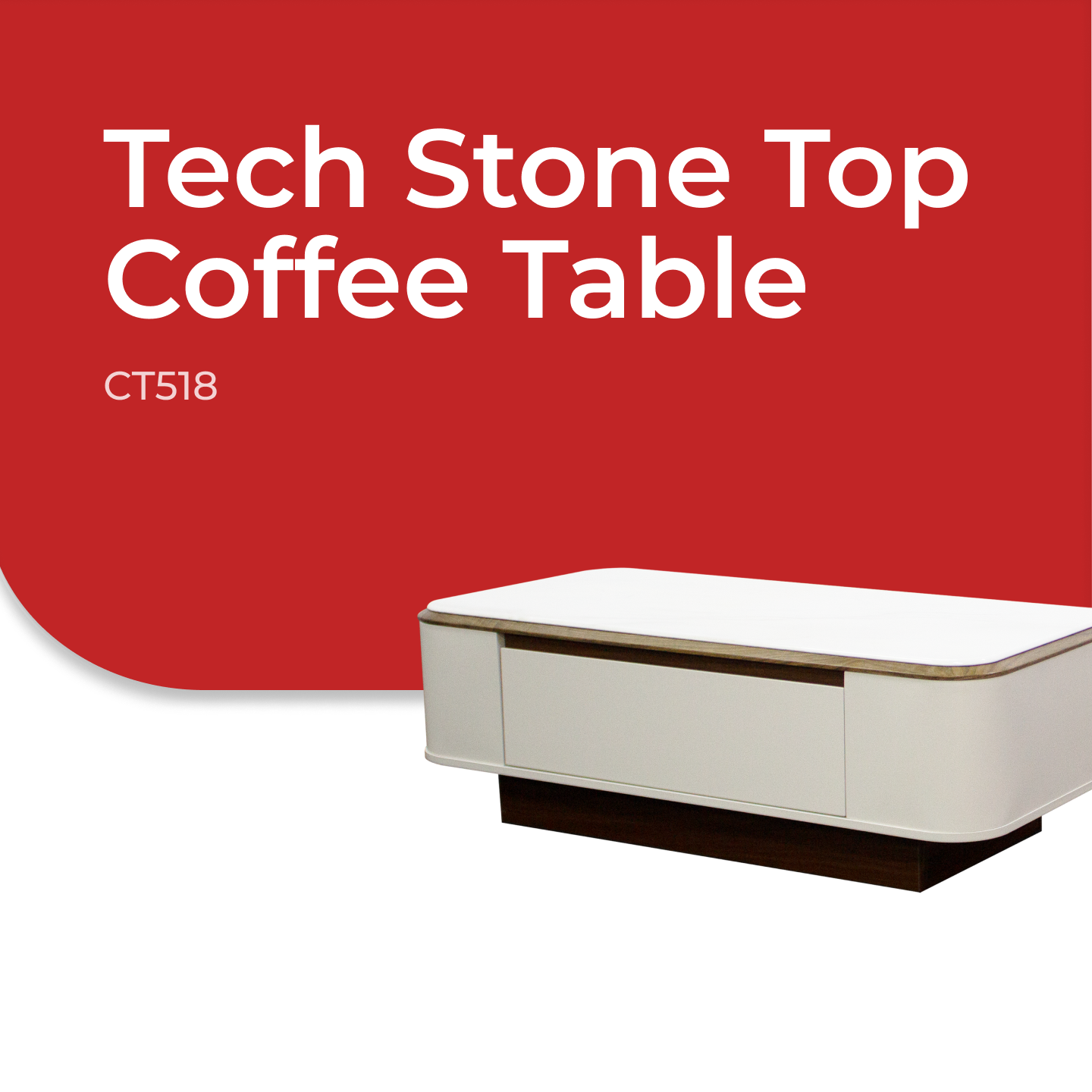 Goodnite Living Set, 6.5FT Tech Stone Top TV Cabinet + Coffee Table