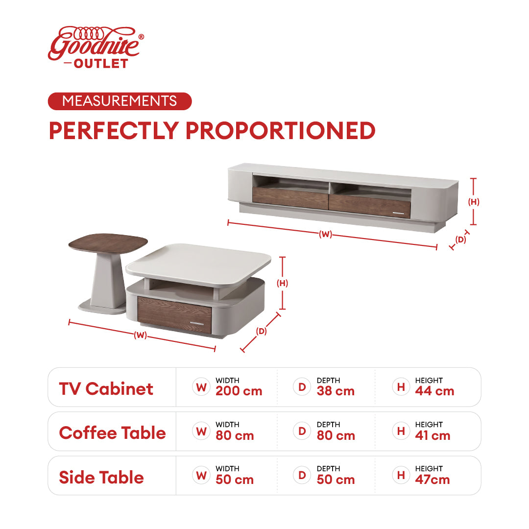 Goodnite Living Set (TV6-20+CT6-3), TV Cabinet + Coffee Table Set