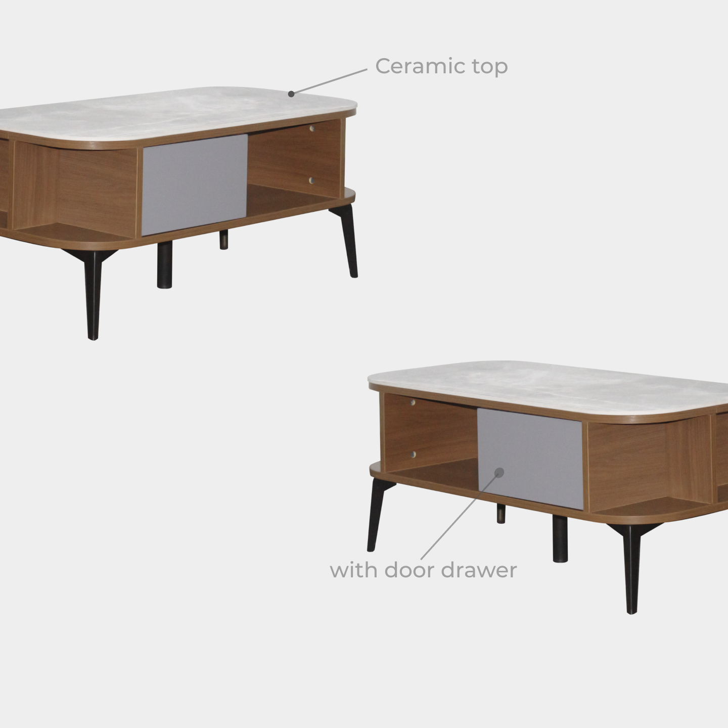 Goodnite Living Set (TVDH-1 + CTC19), Ceramic Top TV Cabinet + Coffee Table