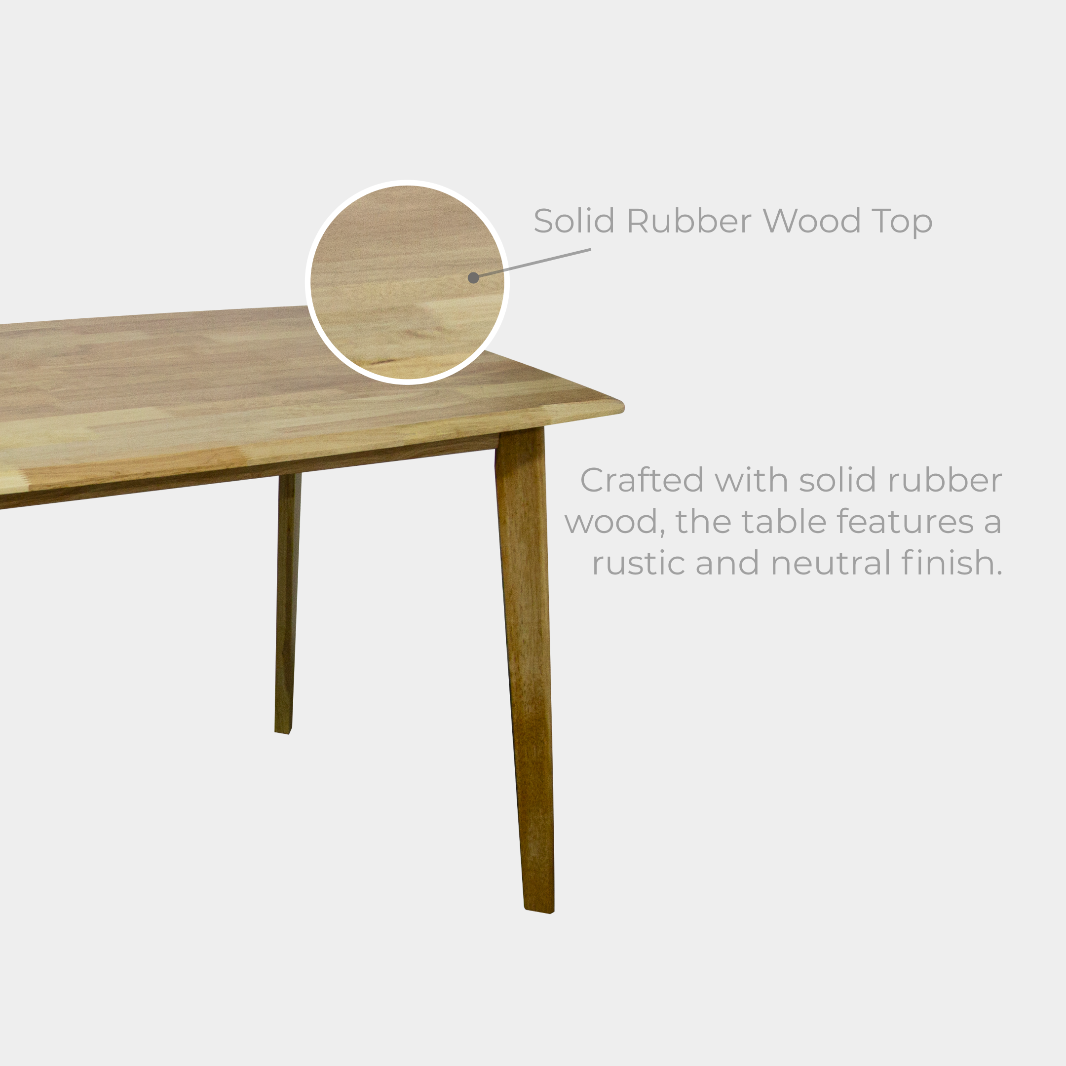 Goodnite (1+4+Bench) Solid Rubber Wood Dining Set