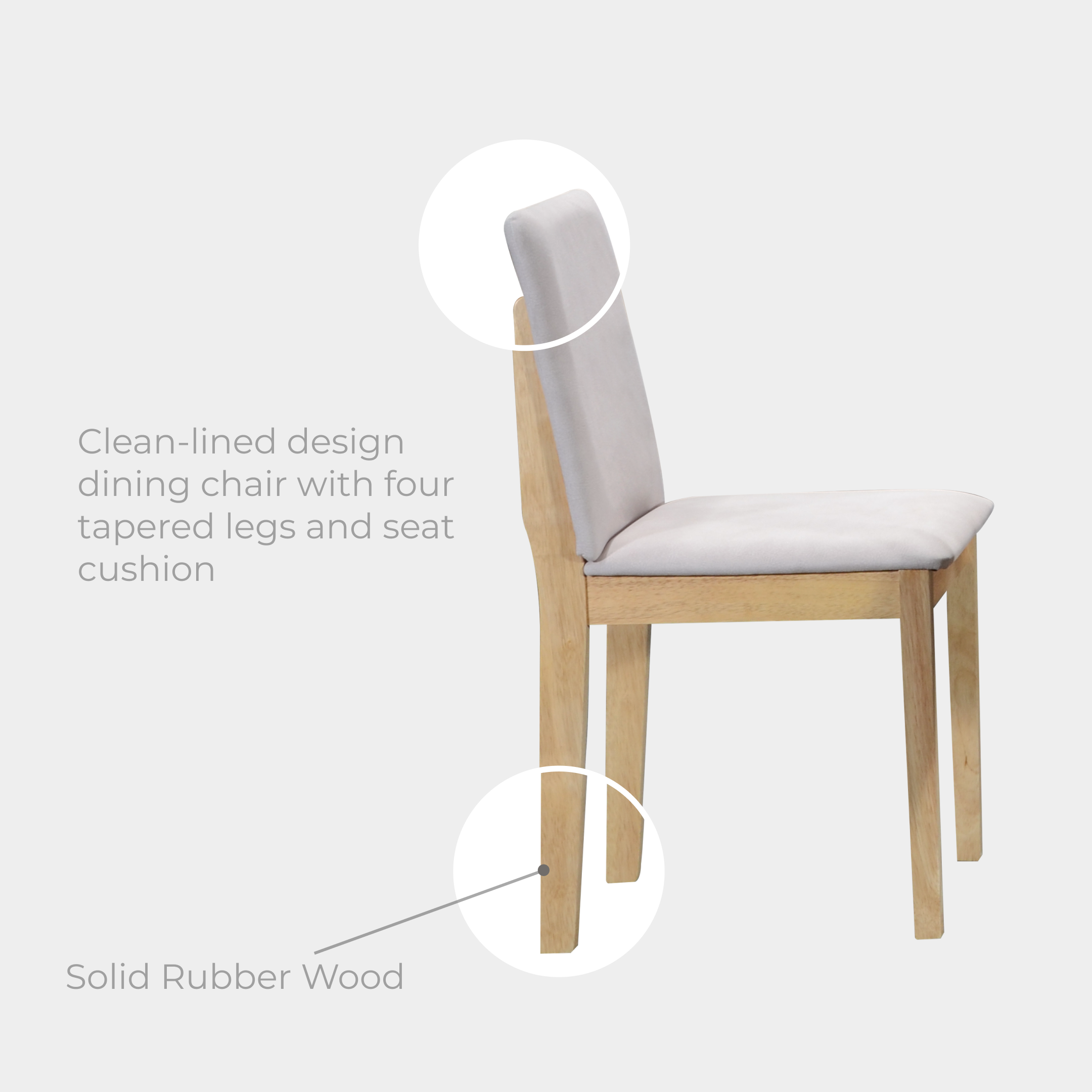 Goodnite (1+4+Bench) Solid Rubber Wood Dining Set