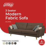 Goodnite Fabric Sofa (ML3704), 1 Seater/ 2 Seater/ 3 Seater/ 2+3 Seater/ 5 Years Warranty