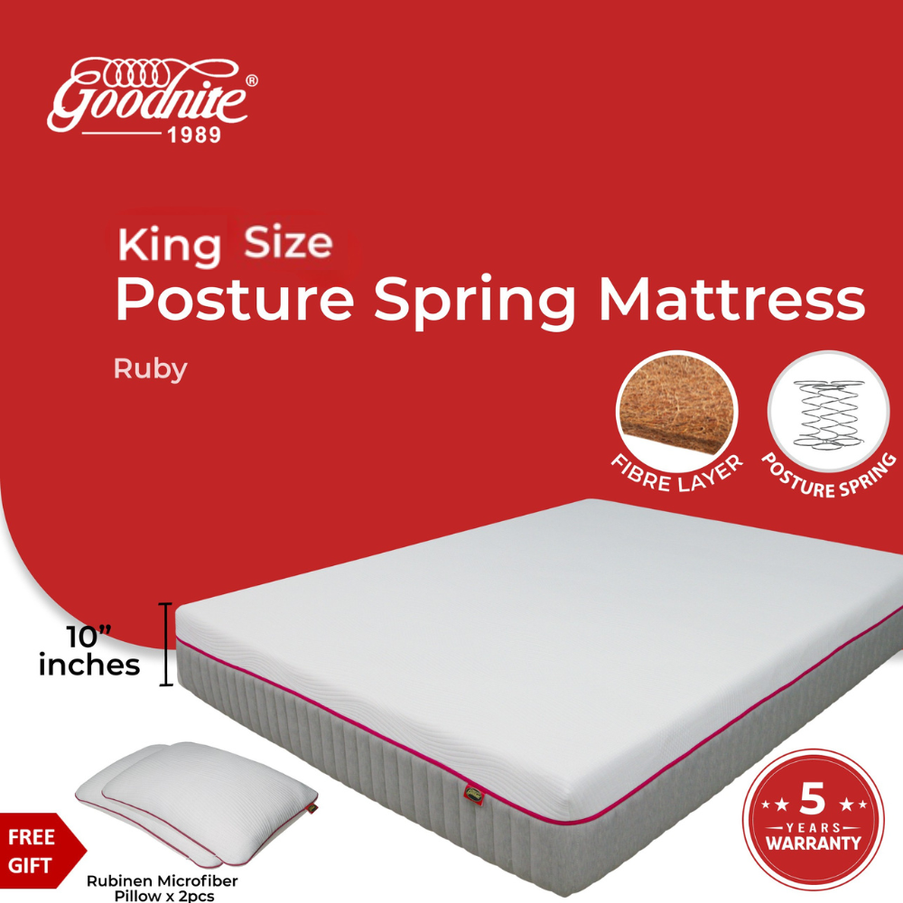 Goodnite Ruby Posture Spring Mattress (10 Inch) with Single/ Super Single/ King
