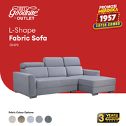 Goodnite L-Shape Fabric Sofa (GN93), 3 Years Warranty