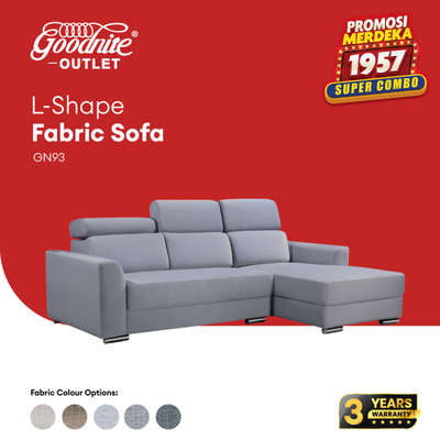 Goodnite L-Shape Fabric Sofa (GN93), 3 Years Warranty