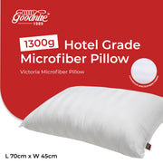 Goodnite Victoria Microfiber Pillow 70cm x 45cm x 1.3kg (100% Microfiber)