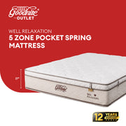 Goodnite Well Relaxation 5 Zone Pocket Spring Mattress (11Inch) with Single/ Super Single/ Queen/ King