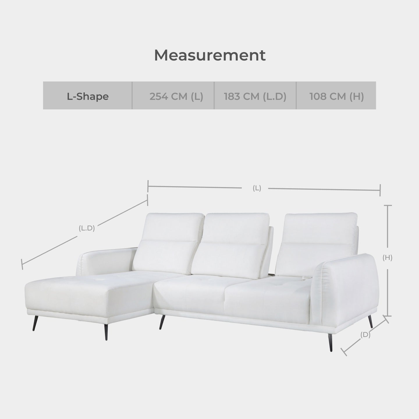 Goodnite Fabric L-Shape (DSL8029), 5 Years Warranty