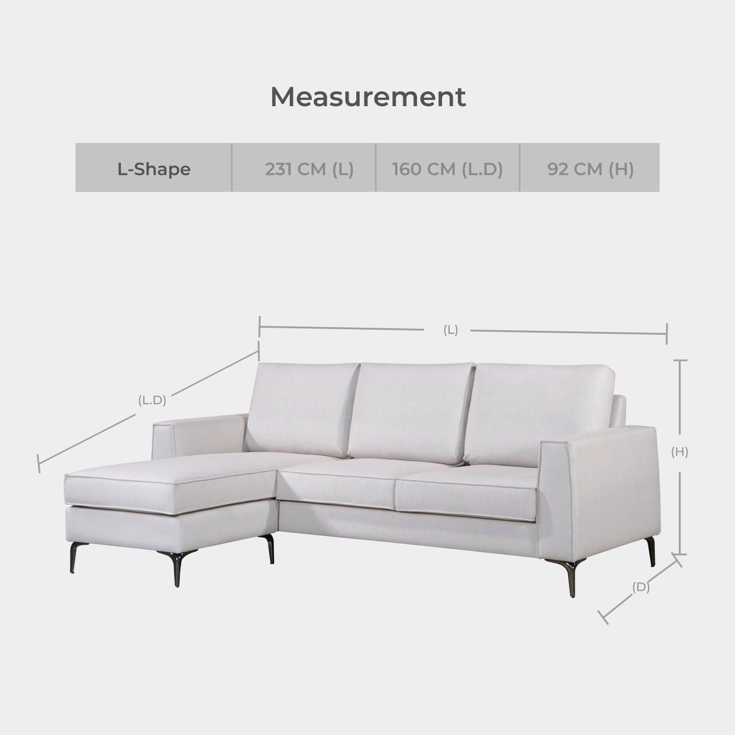 Goodnite Fabric L-Shape (ML3782), 5 Years Warranty