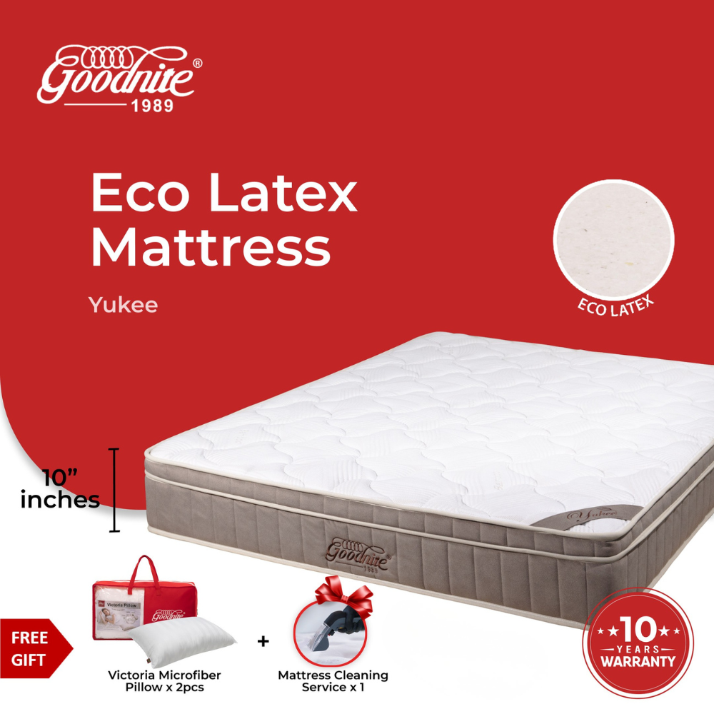 Goodnite Yukee Eco Latex Foam Mattress (10 Inch) with Single/ Super Single/ Queen/ King