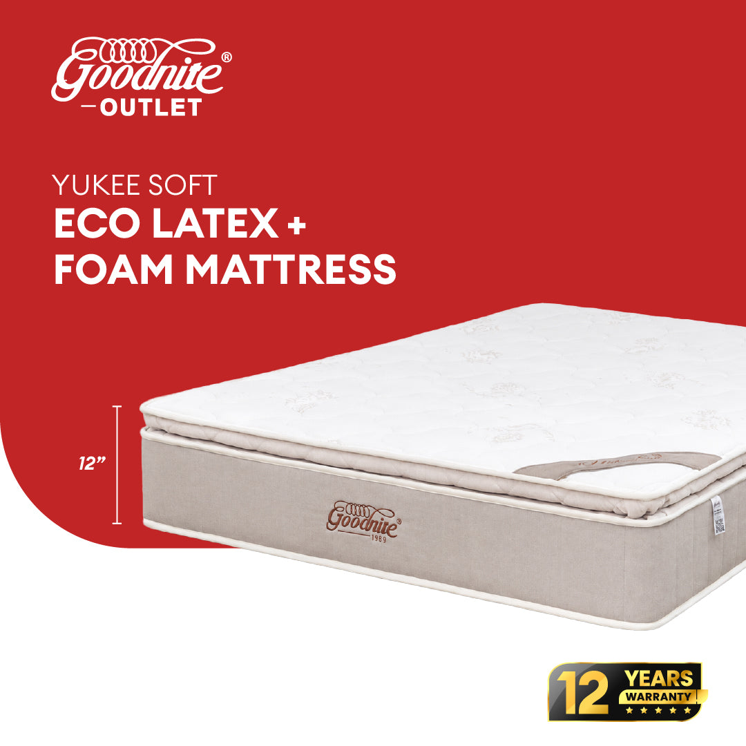 Goodnite Yukee Soft Eco Latex Foam Mattress (12 Inch) with Single/ Super Single/ Queen/ King