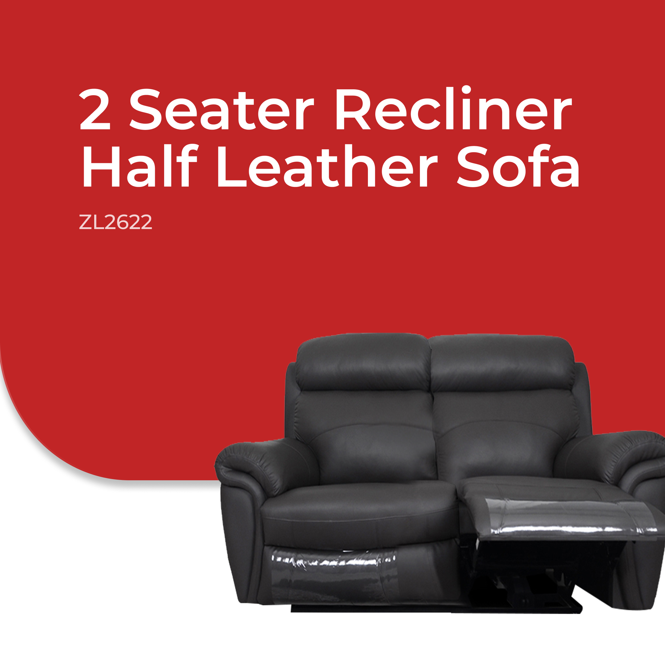 Goodnite Half Leather Sofa (ZL2622), 1 Seater Recliner/ 2 Seater Recliner/ 3 Seater Recliner/ 2+3 Seater Recliner, 5 Years Warranty