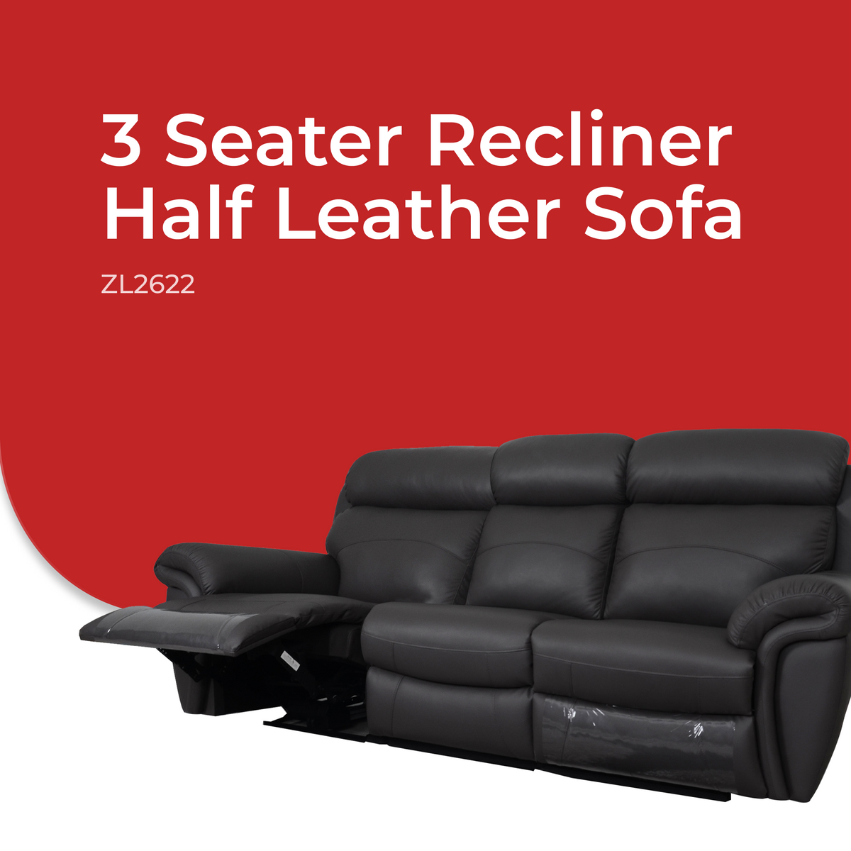 Goodnite Half Leather Sofa (ZL2622), 1 Seater Recliner/ 2 Seater Recliner/ 3 Seater Recliner/ 2+3 Seater Recliner, 5 Years Warranty